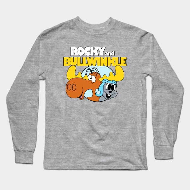 Funny Rocky and Bullwinkle Long Sleeve T-Shirt by liora natalia